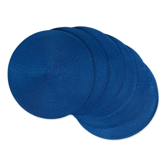 DII® Round Plastic Woven Placemats, 6ct. in Nautical Blue | 15" | Michaels®